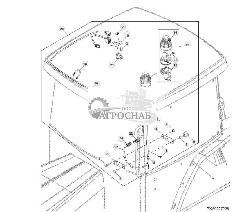 Комплект вращающегося проблескового маячка 